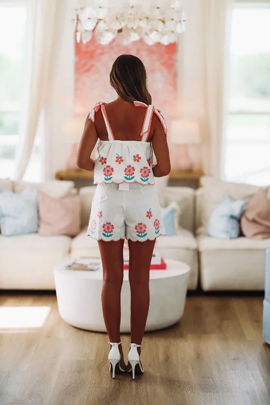 In a Daze Crop Top And Short Set - White