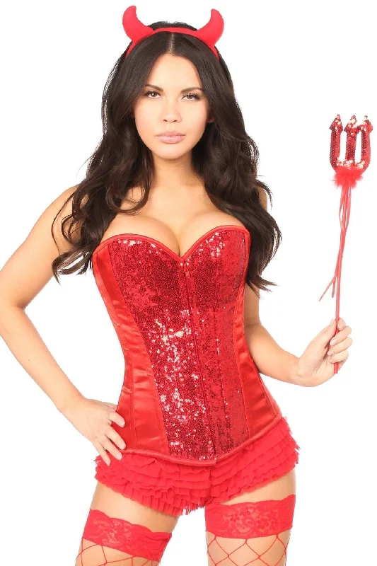 Top Drawer 4 PC Sexy Devil Corset Costume