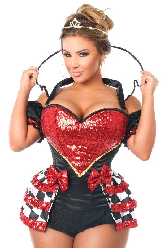 Top Drawer 6 PC Royal Red Queen Corset Costume