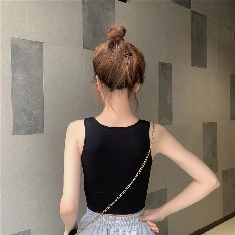 Women's Cute Solid Color Crop Tops