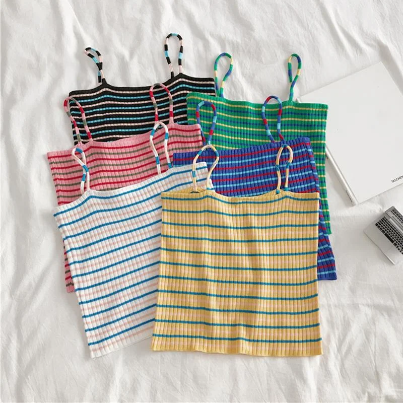 Women's Kawaii Striped Crop Tops