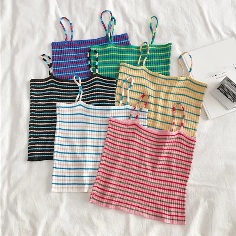 Women's Kawaii Striped Crop Tops