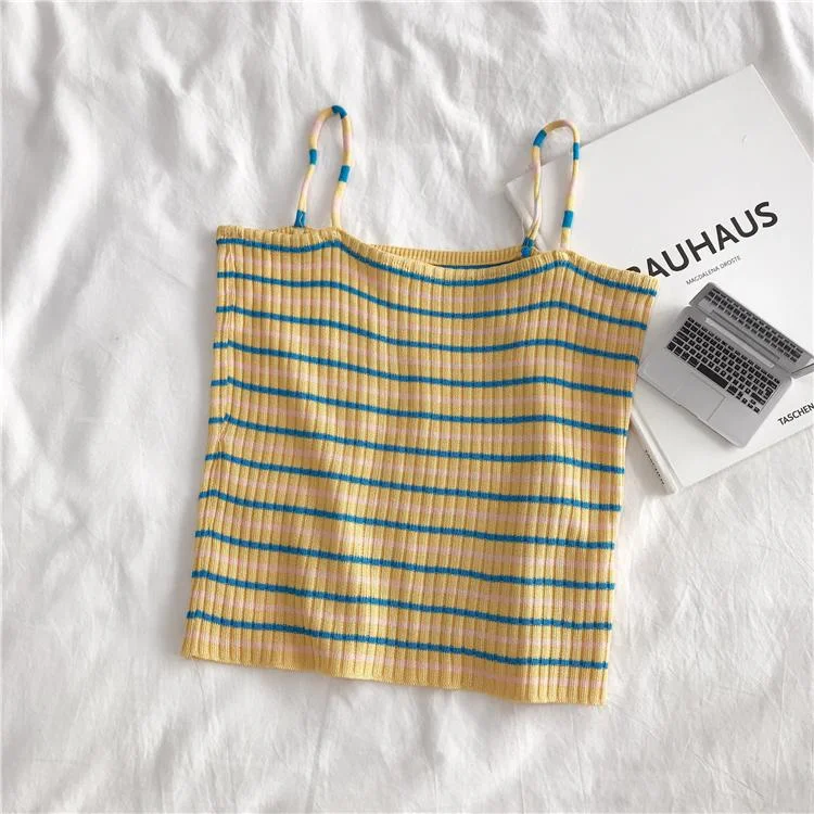 Women's Kawaii Striped Crop Tops