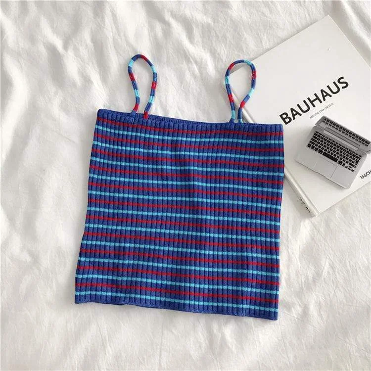 Women's Kawaii Striped Crop Tops