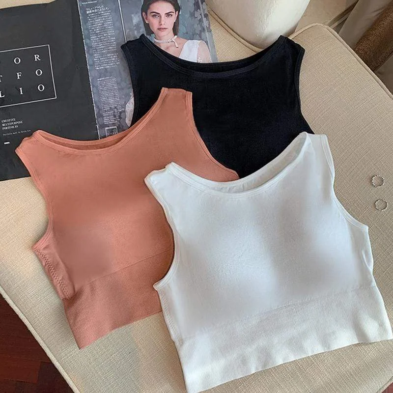 Women's Solid Color Slim Fitted Crop Tops