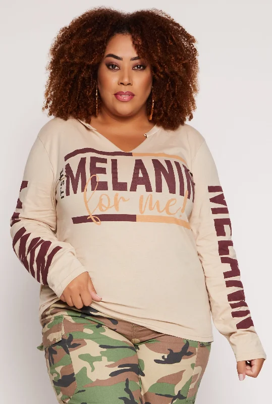 Plus Size Its The Melanin For Me Long Sleeve Tee