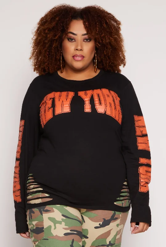 Plus Size New York Long Sleeve Top