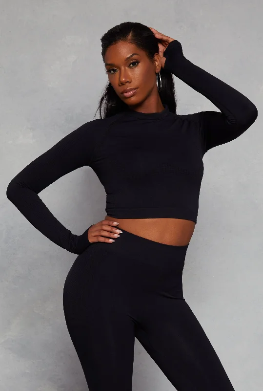 Seamless Long Sleeve Active Crop Top