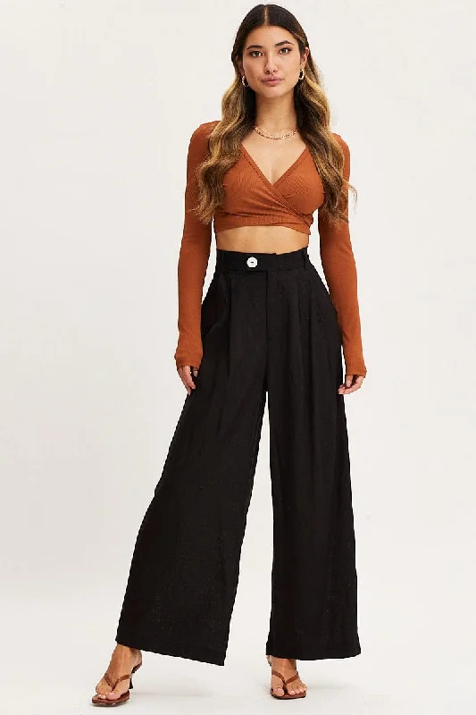 Black Top Long Sleeve Midriff