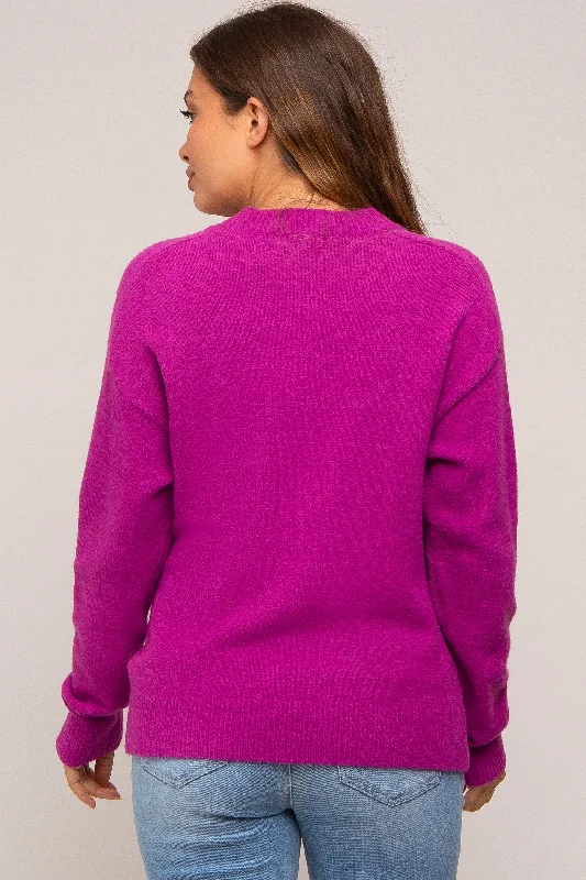 Magenta Basic Maternity Sweater