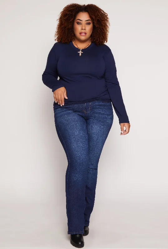 Plus Size Long Sleeve Crew Neck Tee