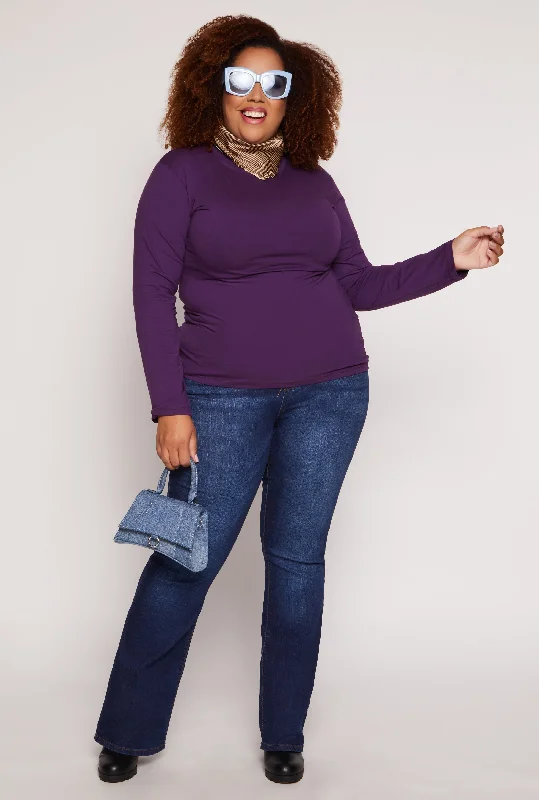 Plus Size Long Sleeve Crew Neck Tee