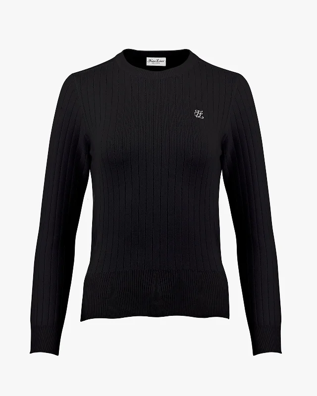 Round Neck Basic Sweater - Black