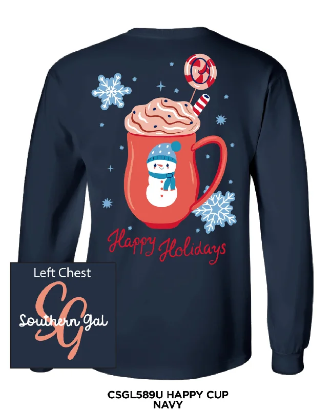 Southern Gal Happy Cup Long Sleeve Tee