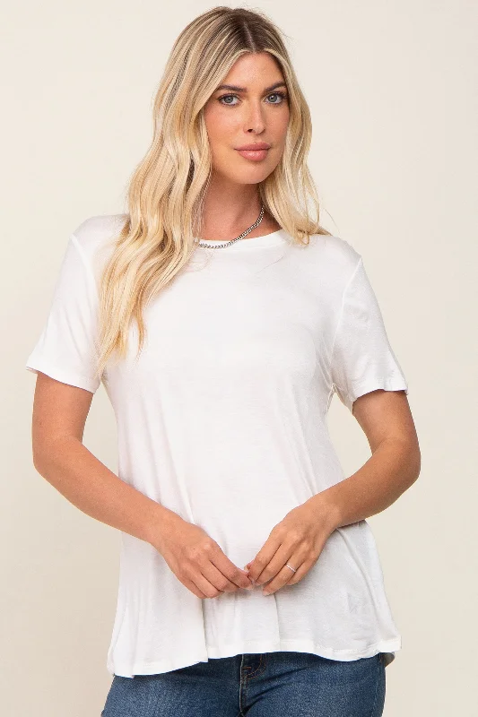 White Basic Maternity Tee