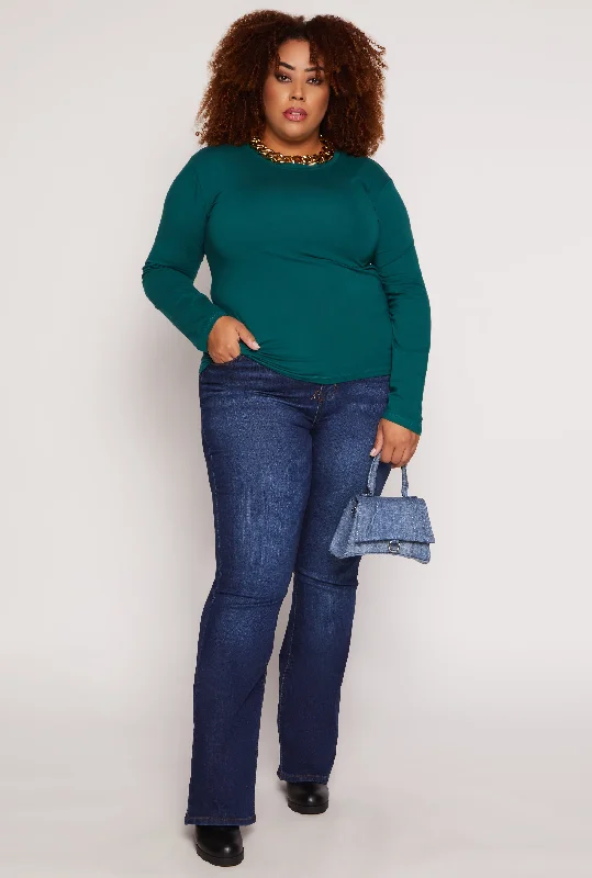 Plus Size Long Sleeve Crew Neck Tee