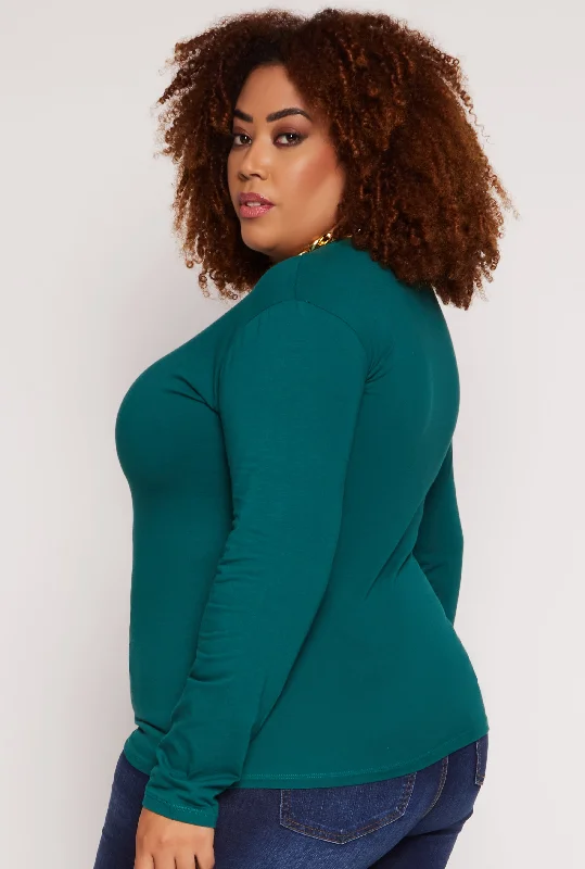 Plus Size Long Sleeve Crew Neck Tee