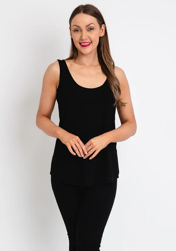 Naya Scoop Neck Basic Vest Top, Black