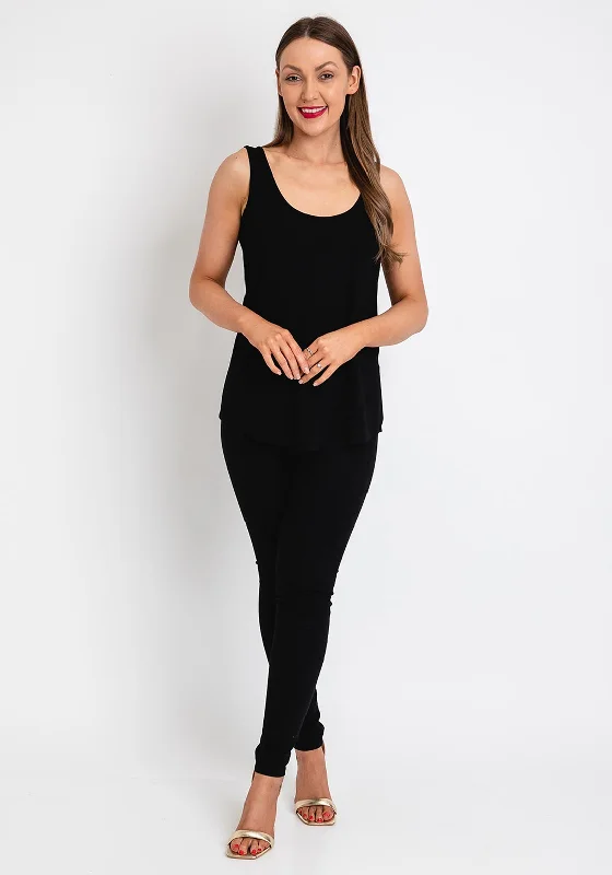 Naya Scoop Neck Basic Vest Top, Black