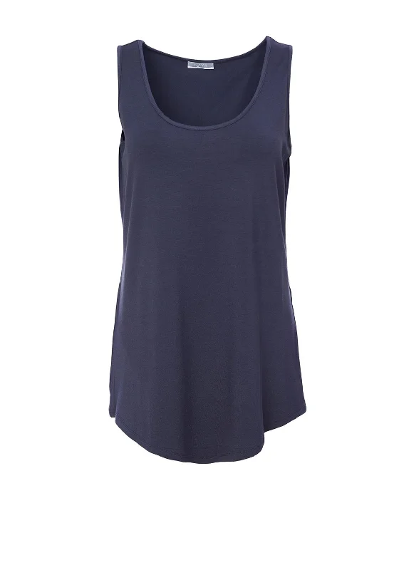 Naya Scoop Neck Basic Tank Top, Navy