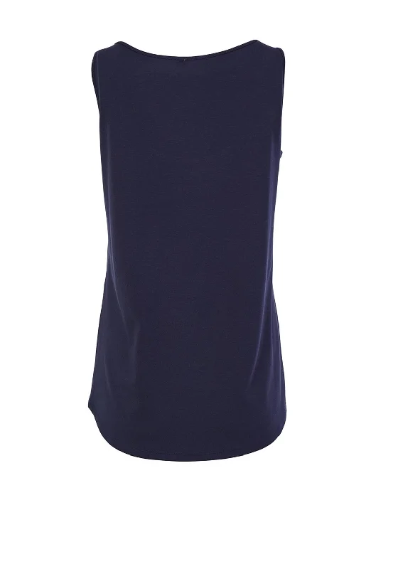 Naya Scoop Neck Basic Tank Top, Navy