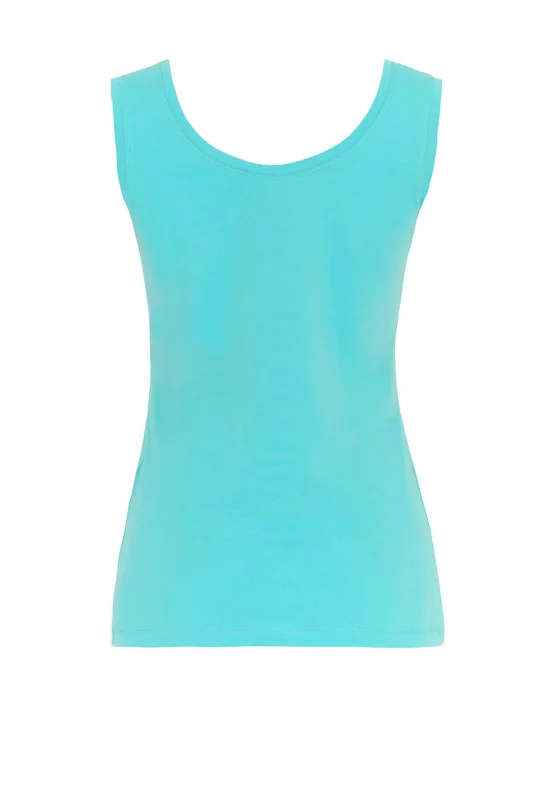 Dolcezza Basic Round Neck Vest Top, Aquarius