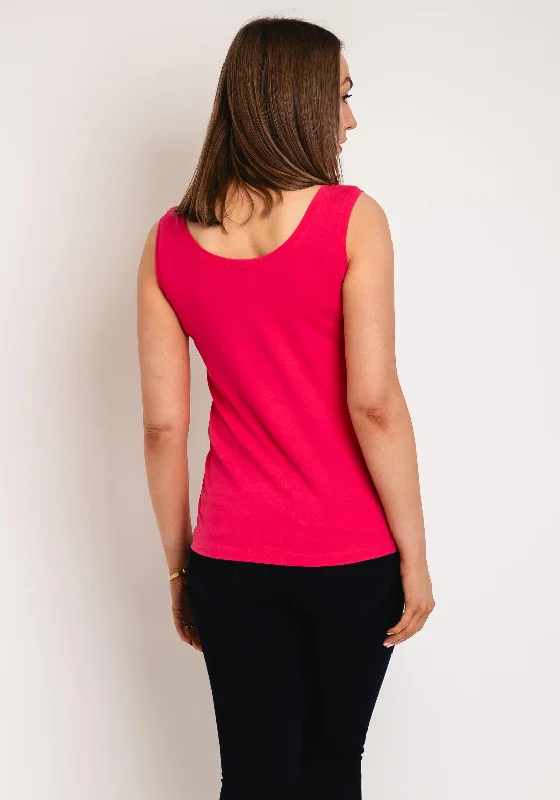 Dolcezza Basic Round Neck Vest Top, Fuchsia