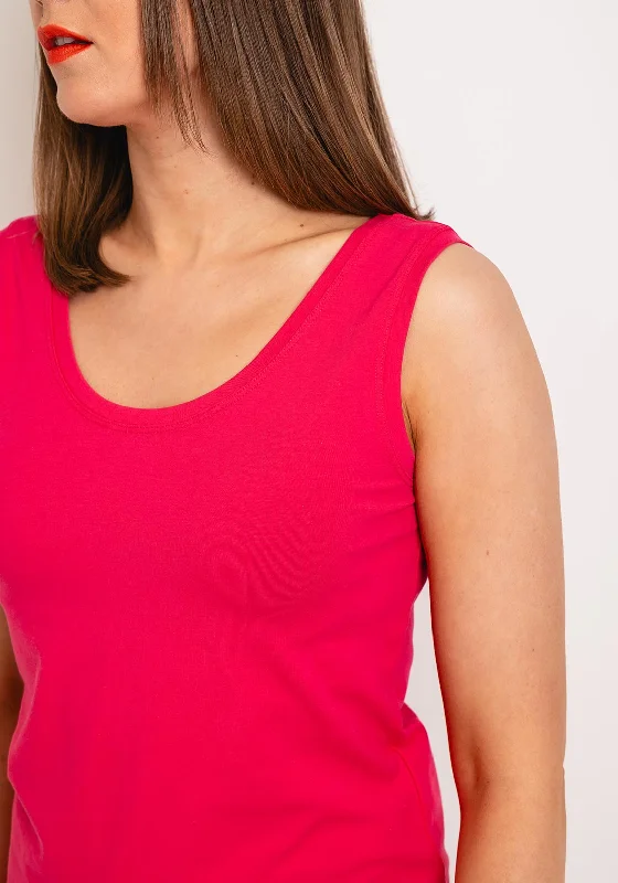 Dolcezza Basic Round Neck Vest Top, Fuchsia