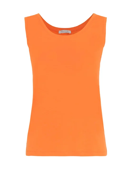 Dolcezza Basic Round Neck Vest Top, Orange