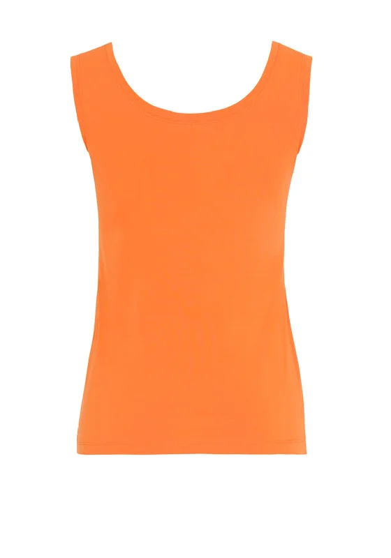 Dolcezza Basic Round Neck Vest Top, Orange