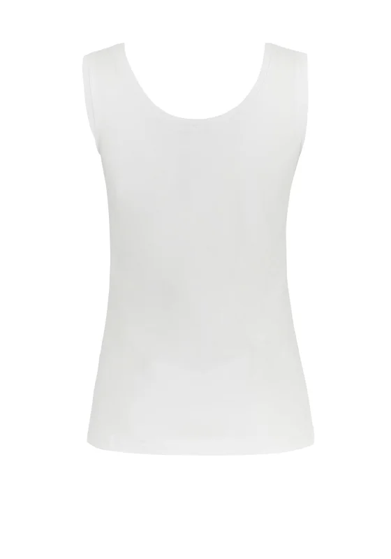 Dolcezza Basic Round Neck Vest Top, White