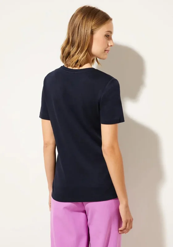 Street One Basic Crew Neck Top, Deep Blue