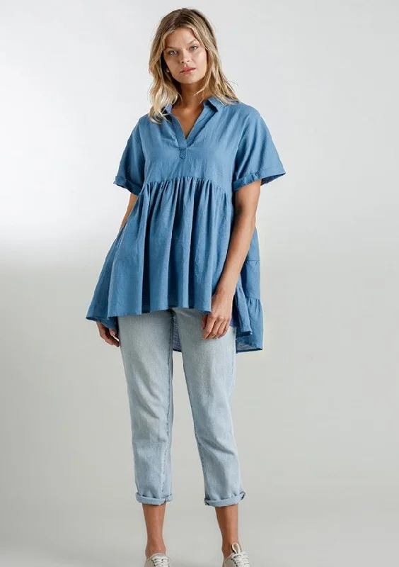 Babydoll Long Tunic, Blue