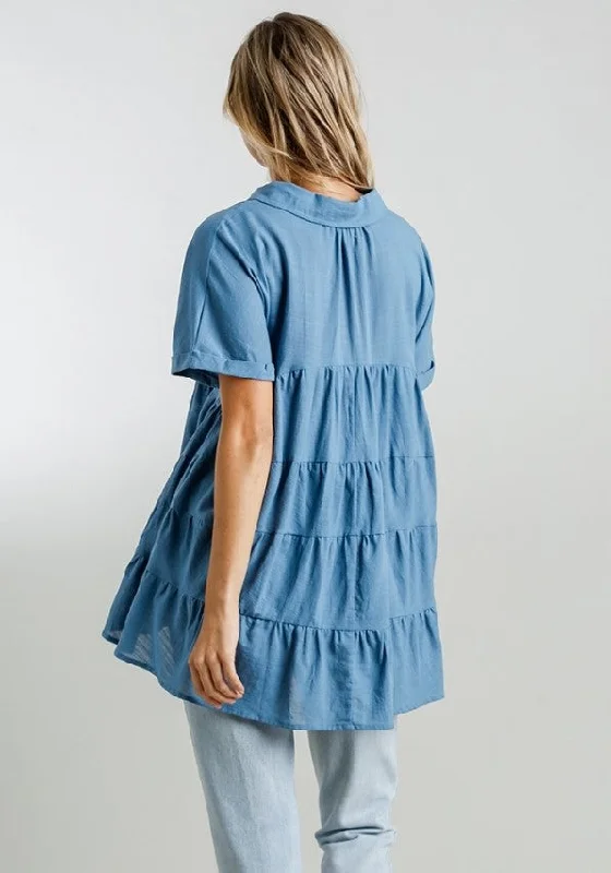 Babydoll Long Tunic, Blue