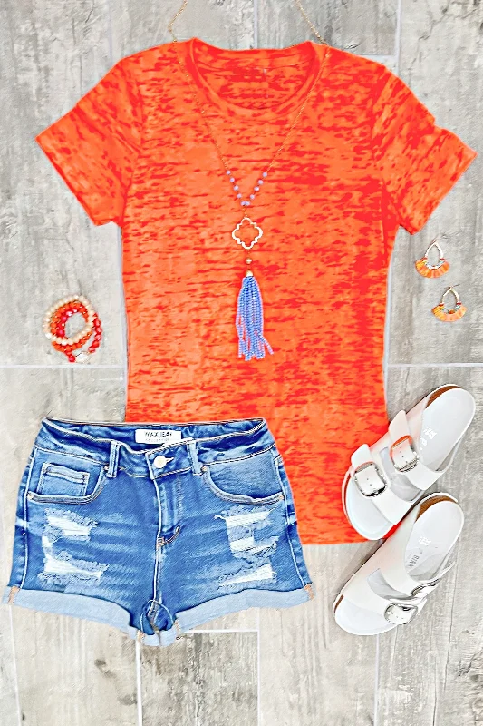 BASIC BURNOUT TEE - ORANGE