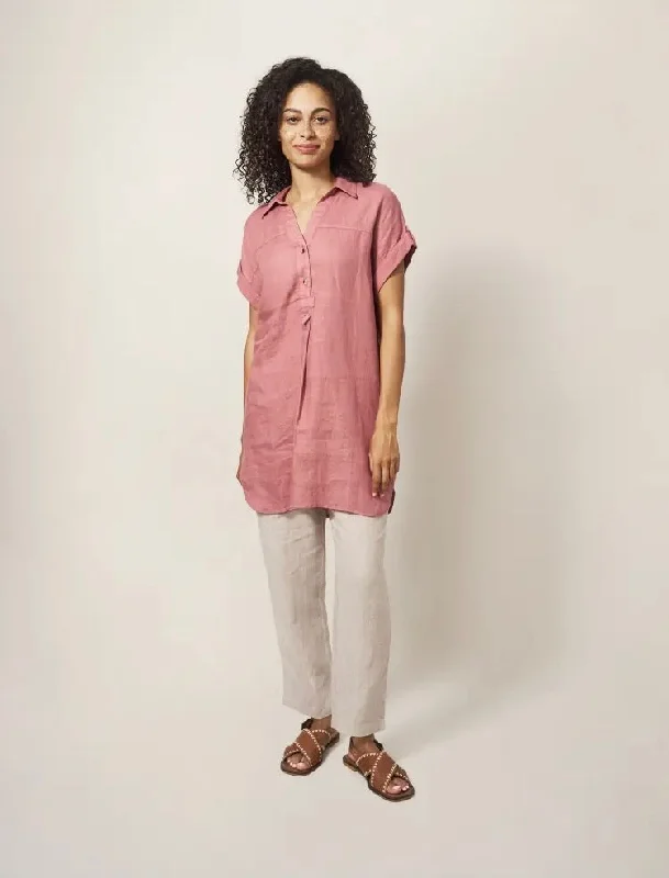 Elsie Linen Tunic - Mid Plum