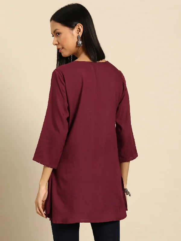 XL / Maroon / Viscose Rayon