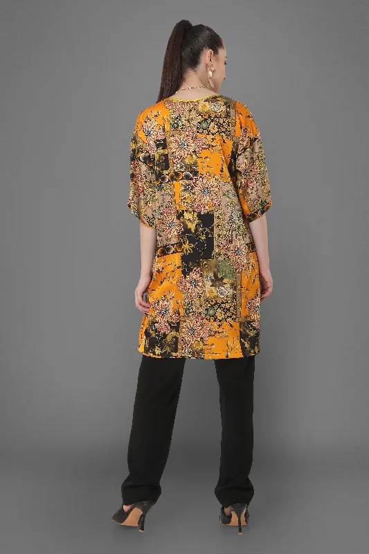 Aliyah  Abstract Floral Printed Tunic