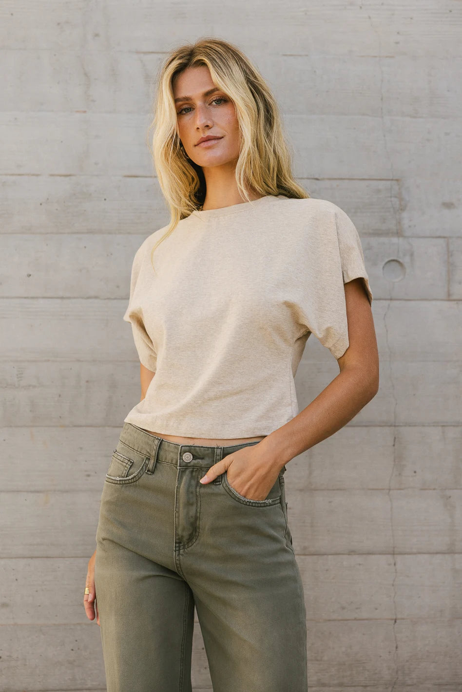 Teagan Basic Tee in Oatmeal