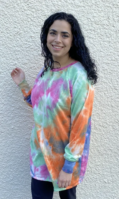 Tie Dye Raglan Tunic, Berry