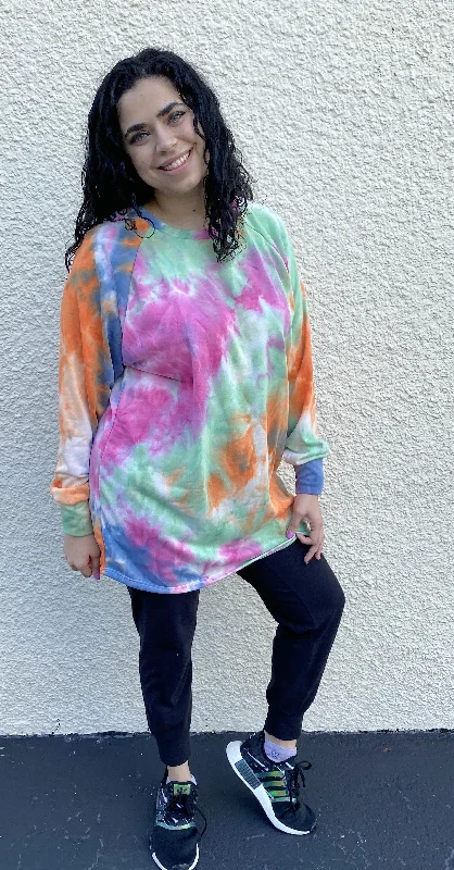 Tie Dye Raglan Tunic, Berry