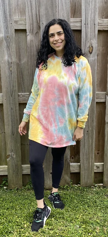 Tie Dye Raglan Tunic, Coral