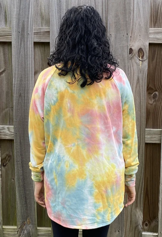 Tie Dye Raglan Tunic, Coral