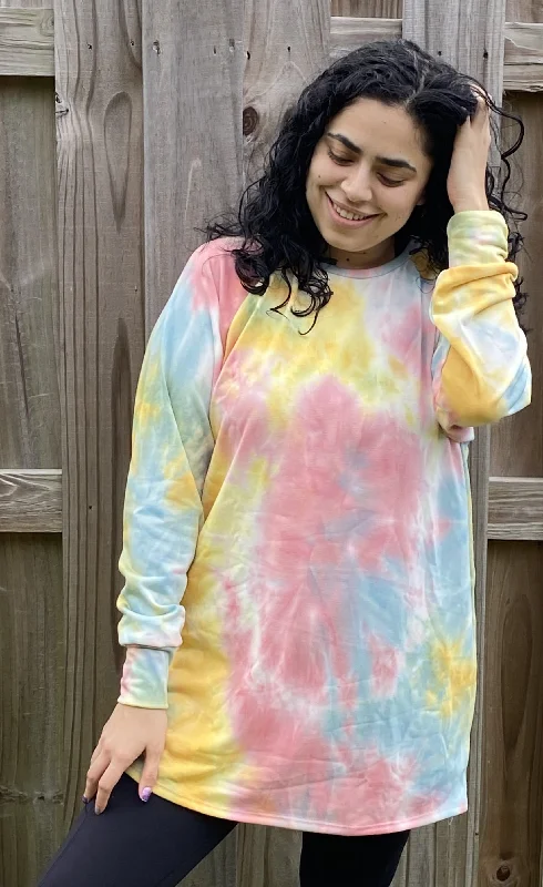 Tie Dye Raglan Tunic, Coral