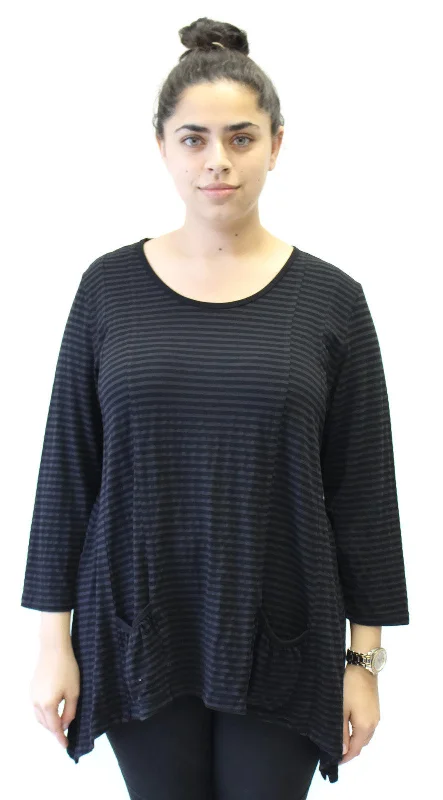 Tonal Striped Pocket Tunic